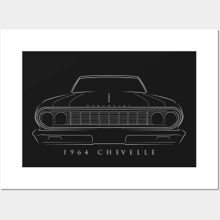 1964 Chevy Chevelle - front stencil, white Posters and Art